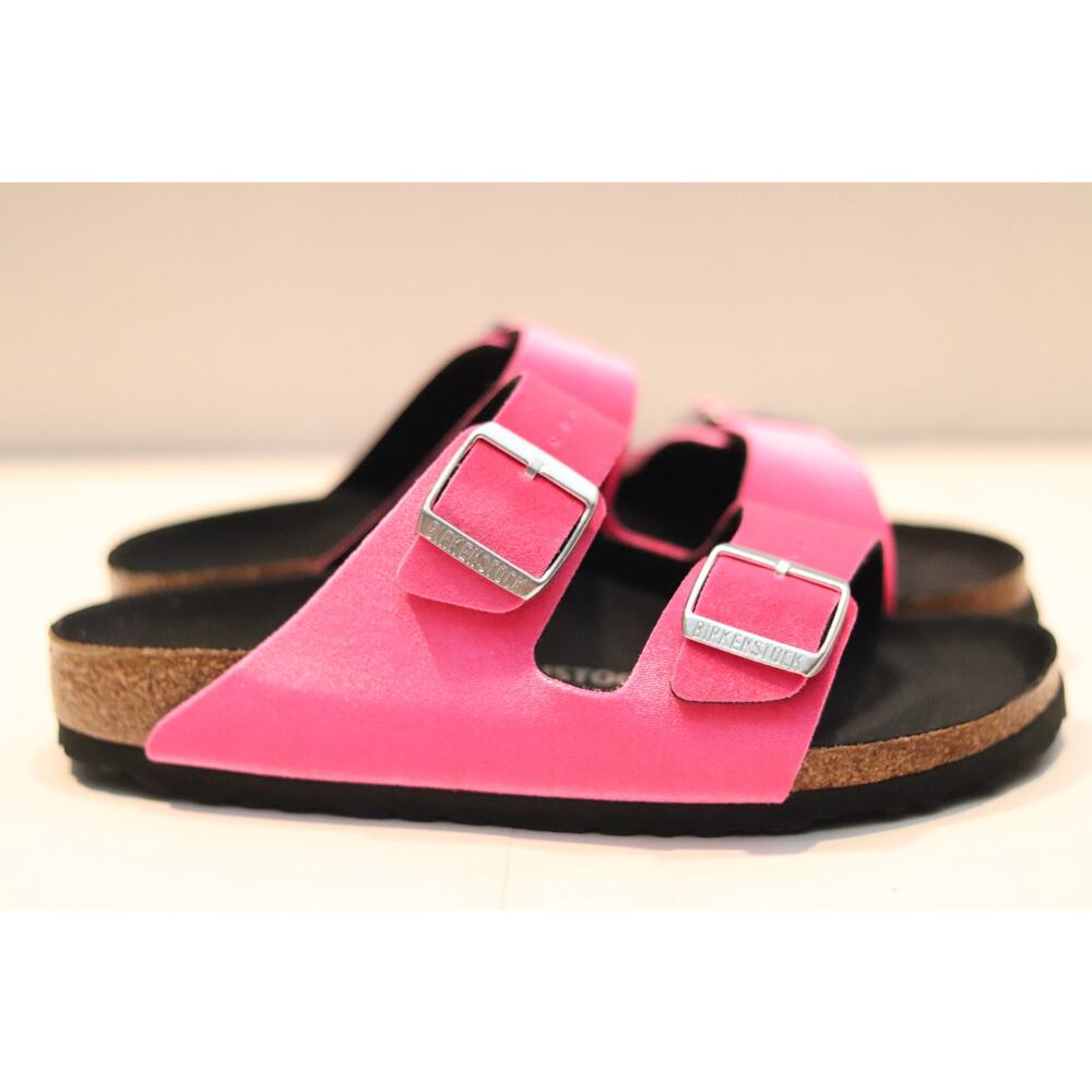 Birkenstock Vegan Arizona Rivet Logo Velvet Pink Sz 8